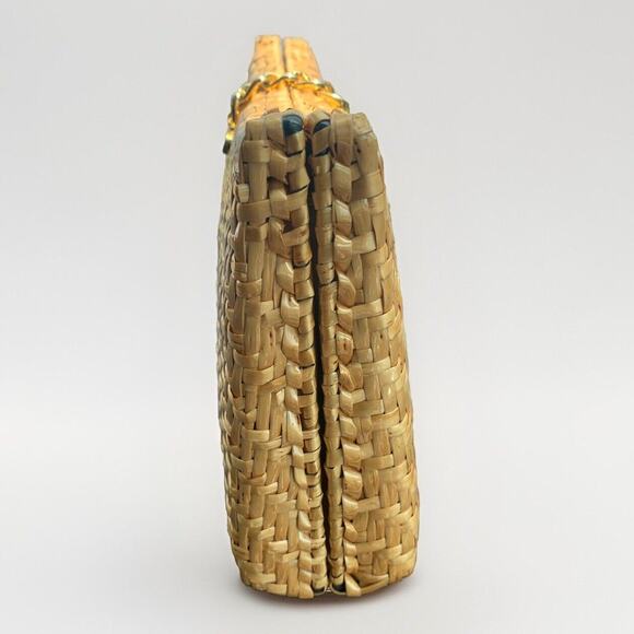 Vintage Susan Gail Roberto Ricci Lacquered Rattan Wicker Clutch Purse Bag Italy - Picture 4 of 8